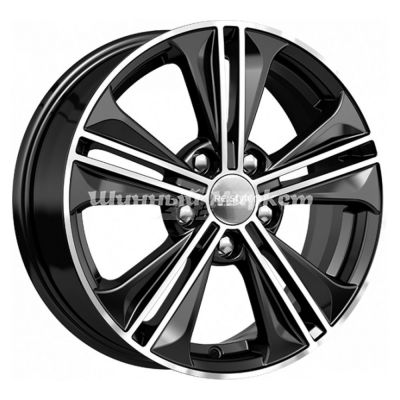 ДискКиК Hyundai Creta (КСr778) 6JxR16 PCD5x114.3 ET43 DIA67.1, черный с полированной лицевой частью