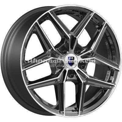 ДискКиК юнион 7JxR17 PCD5x108 ET42 DIA67.1, черный с полированной лицевой частью