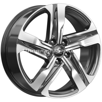 ДискКиК КР004 (Sorento) 7.5JxR19 PCD5x114.3 ET49 DIA67.1, Чёрный глянцевый с полированной лицевой частью