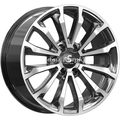 ДискКиК КР006 (Pajero Sport) 8.5JxR20 PCD6x139.7 ET33 DIA67.1, Чёрный глянцевый с полированной лицевой частью