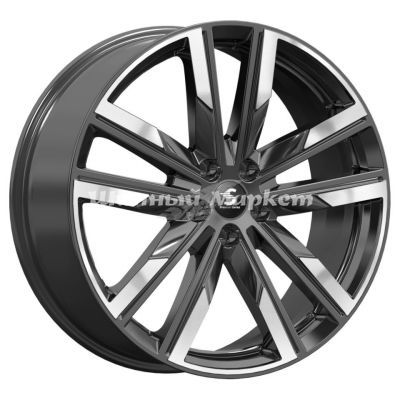 ДискКиК КР014 8JxR20 PCD5x108 ET46 DIA63.4, Чёрный глянцевый с полированной лицевой частью