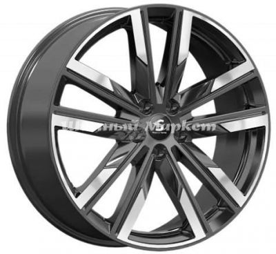 ДискКиК КР014 (Lexus RX) 8JxR20 PCD5x114.3 ET30 DIA60.1, Чёрно-серый с полированной лицевой частью