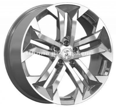 ДискКиК КР015 7.5JxR19 PCD5x108 ET47 DIA60.1, Серый тёмный с полированной лицевой частью