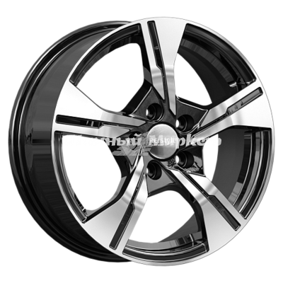 ДискКиК КС1053 6.5JxR16 PCD5x114.3 ET40 DIA66.1, черный с полированной лицевой частью