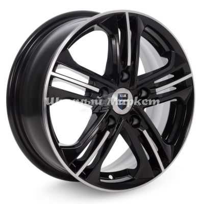 ДискКиК КС615 6.5JxR16 PCD5x114.3 ET35 DIA67.1, черный с полированной лицевой частью