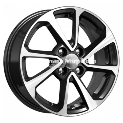 ДискКиК КС861 6JxR15 PCD4x100 ET50 DIA60.1, черный с полированной лицевой частью