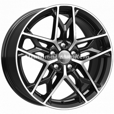 ДискКиК кс894 7.5JxR17 PCD5x114.3 ET46 DIA67.1, черный с полированной лицевой частью