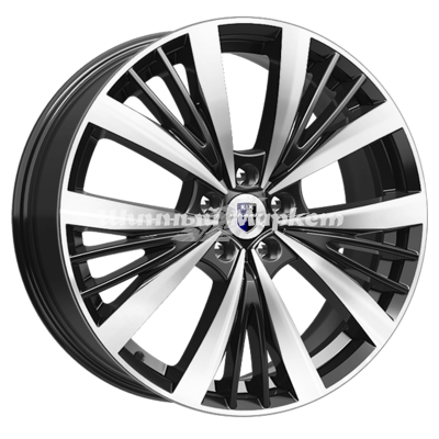 ДискКиК Марвел 7.5JxR19 PCD5x114.3 ET50.5 DIA67.1, Чёрный глянцевый с полированной лицевой частью