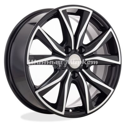 ДискКиК Mazda CX-5 (КСr867) 7JxR17 PCD5x114.3 ET45 DIA67.1, черный с полированной лицевой частью