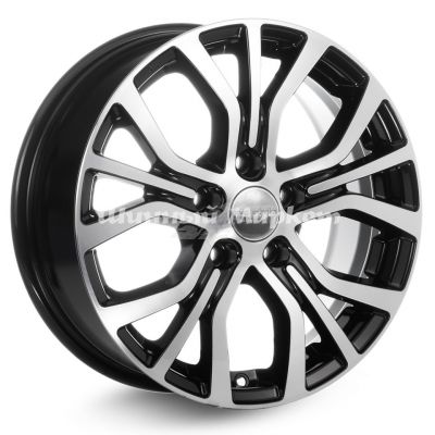 ДискКиК Mitsubishi Outlander (КСr736) 6.5JxR16 PCD5x114.3 ET38 DIA67.1, черный с полированной лицевой частью