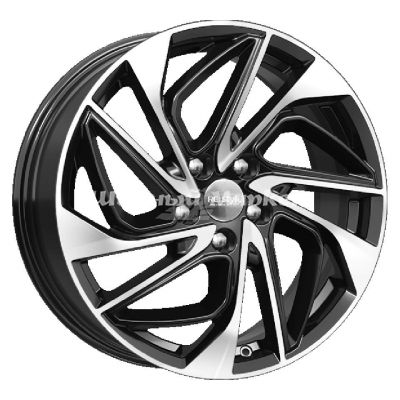 ДискКиК Mitsubishi Outlander (КСr883) 7JxR18 PCD5x114.3 ET38 DIA67.1, Чёрный глянцевый с полированной лицевой частью