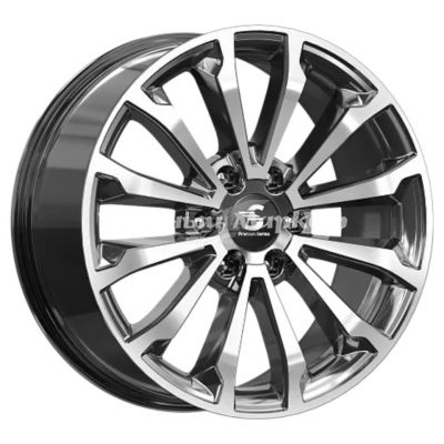 ДискКиК Premium КР006 (20_Pajero Sport) 8.5JxR20 PCD6x139.7 ET33 DIA67.1, Чёрный глянцевый с полированной лицевой частью