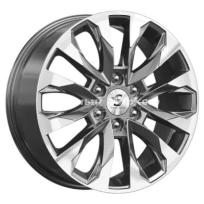 ДискКиК Premium КР007 (20_Haval H9) 8JxR20 PCD6x139.7 ET42 DIA75.1, Серый тёмный с полированной лицевой частью