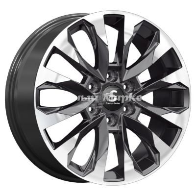 ДискКиК Premium КР007 (20_Haval H9) 8JxR20 PCD6x139.7 ET42 DIA75.1, Чёрно-серый с полированной лицевой частью