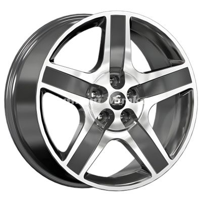 ДискКиК Premium КР008 8.5JxR20 PCD5x120 ET41.5 DIA66.1, Чёрно-серый с полированной лицевой частью