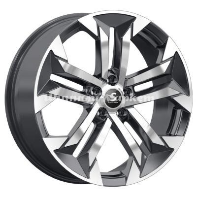 ДискКиК Premium КР015 (19_Haval F7/F7x) 7.5JxR19 PCD5x114.3 ET40 DIA64.1, Чёрно-серый с полированной лицевой частью