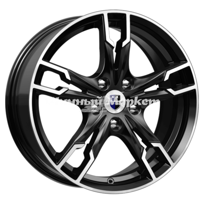 ДискКиК Солар 7JxR17 PCD4x100 ET43 DIA60.1, Чёрный глянцевый с полированной лицевой частью