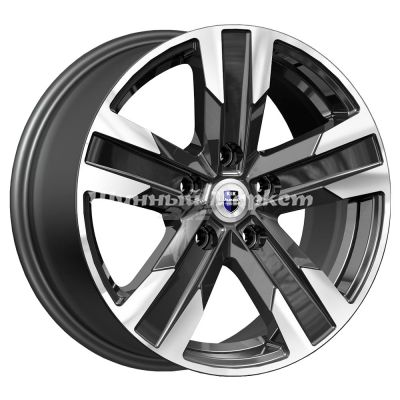 ДискКиК Висмут 7JxR16 PCD5x108 ET40 DIA65.1, черный с полированной лицевой частью