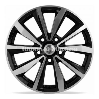 ДискКиК Volkswagen Taos (КСr974) 6.5JxR16 PCD5x112 ET43 DIA57.1, черный с полированной лицевой частью