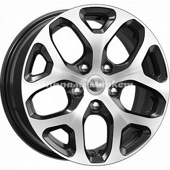 ДискКиК КС869 6.5JxR16 PCD4x100 ET43 DIA60.1, черный с полированной лицевой частью