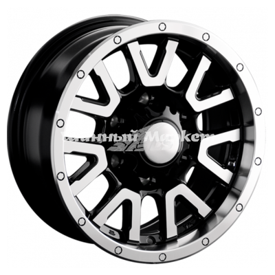 ДискLS 1288 7JxR15 PCD6x139.7 ET10 DIA106.1, черный полностью полированный