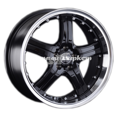 ДискLS 322 7.5JxR17 PCD5x100 ET35 DIA73.1, черный с полированным ободом