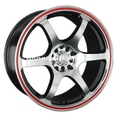 ДискLS 544 8.5JxR18 PCD5x100 ET40 DIA73.1, черный полированный с красным