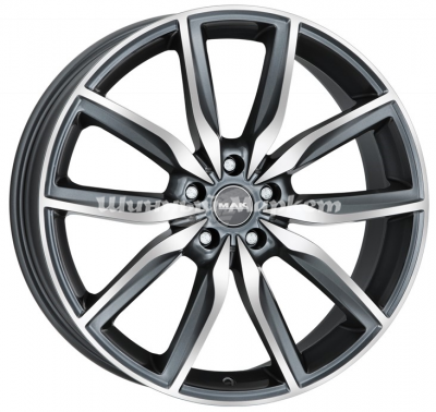 ДискMAK Allianz 9.5JxR19 PCD5x112 ET39 DIA66.6, Серый с полированной лицевой частью