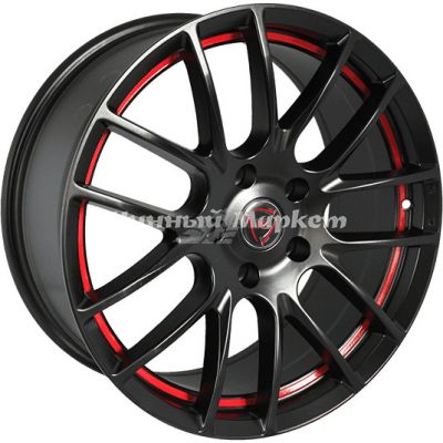 ДискNZ F-40 6.5JxR16 PCD5x100 ET48 DIA56.1, черный матовый с красной полосой по ободу внутри