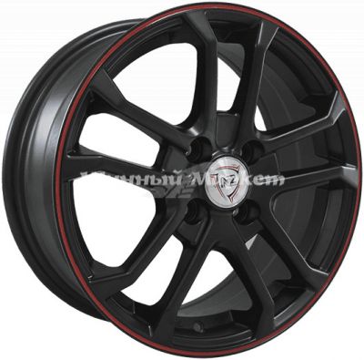 ДискNZ Sh651 6.5JxR16 PCD5x100 ET48 DIA56.1, черный матовый с красной полосой по ободу