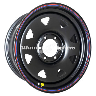 ДискOff-Road Wheels Тойота Ниссан (треуг. мелкий) 8JxR16 PCD6x139.7 ET-19 DIA110, Чёрный матовый