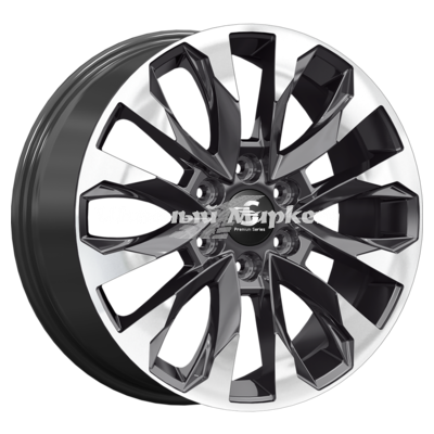 ДискLegeArtis КР007 Land Cruiser 300 8JxR20 PCD6x139.7 ET60 DIA95.1, Чёрно-серый с полированной лицевой частью