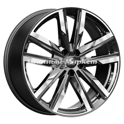 ДискLegeArtis КР014 (Geely Tugella) 8JxR20 PCD5x108 ET46 DIA63.4, Чёрный глянцевый с полированной лицевой частью