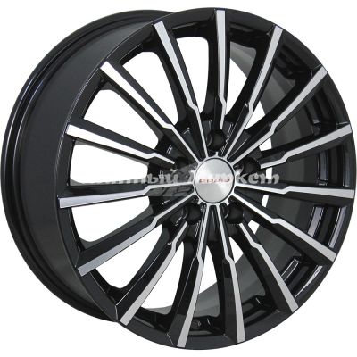 ДискКиК акцент 5.5JxR14 PCD4x100 ET46 DIA54.1, черный с полированной лицевой частью