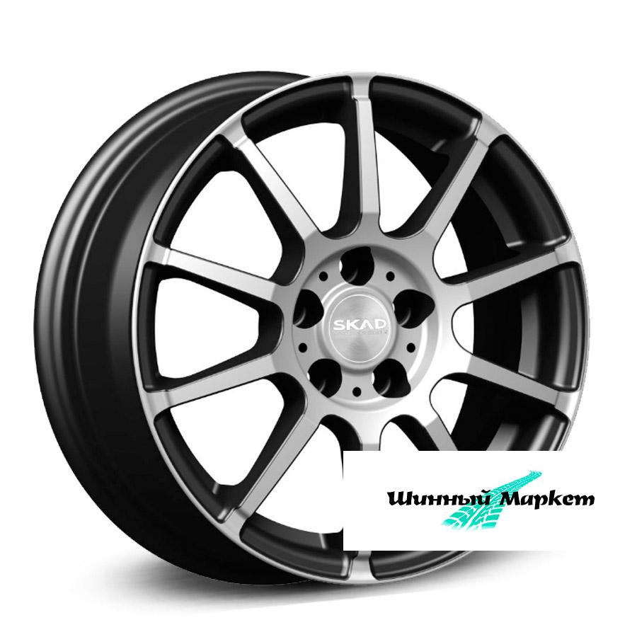 ДискСкад Акита 6JxR15 PCD5x100 ET38 DIA57.1, черный с полированной лицевой стороной