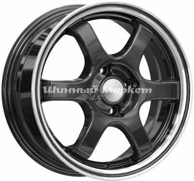 ДискСкад Киото 6JxR15 PCD5x100 ET38 DIA57.1, черный с полированным ободом