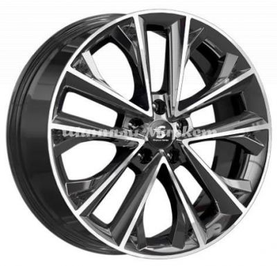 ДискСкад КР012 (Sportage QL) 7JxR18 PCD5x114.3 ET48.5 DIA67.1, Чёрный глянцевый с полированной лицевой частью