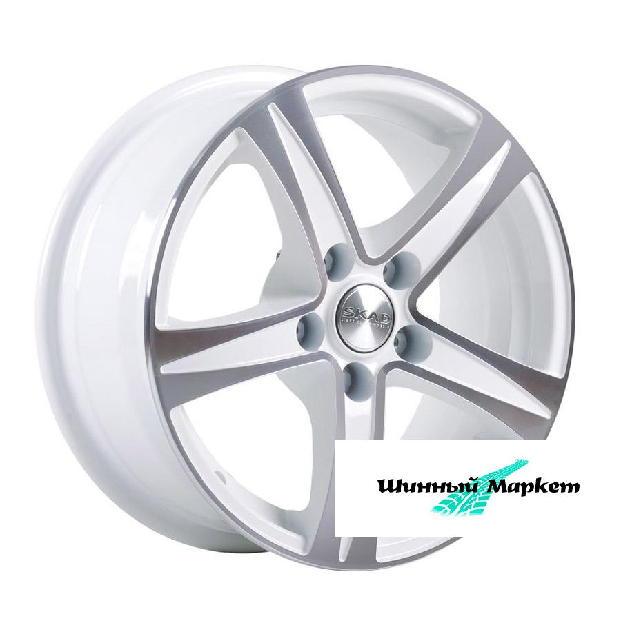 ДискСкад Sakura 6.5JxR15 PCD5x114.3 ET43 DIA67.1, белый с полированной лицевой стороной