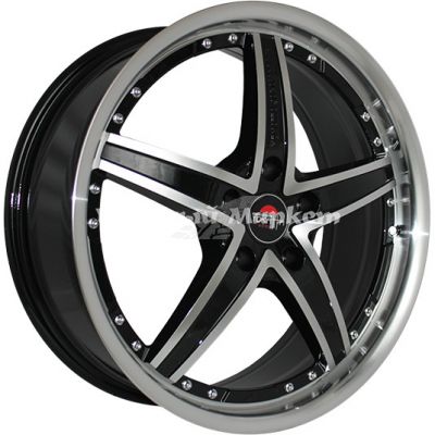 ДискYokatta Model-55 8JxR19 PCD5x112 ET47 DIA66.6, черный с полированной лицевой частью и ободом